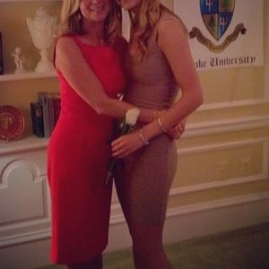 Tan Herve Leger Round Neck Dress, Size XS